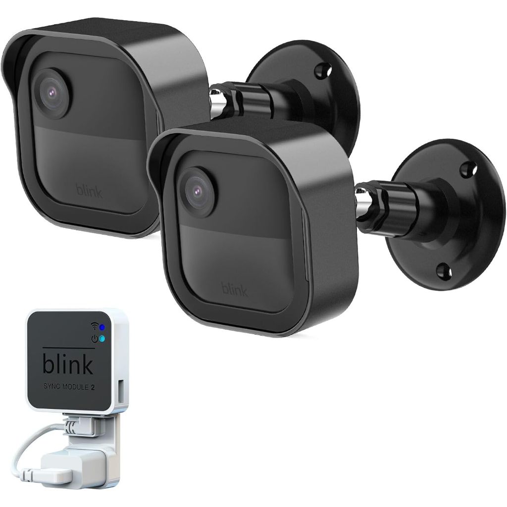 Generic Outdoor Camera Mount w/360 Degrees Adjustable Bracket for Blink Outdoor 4/Outdoor 2K+ - Black (2 Pack)