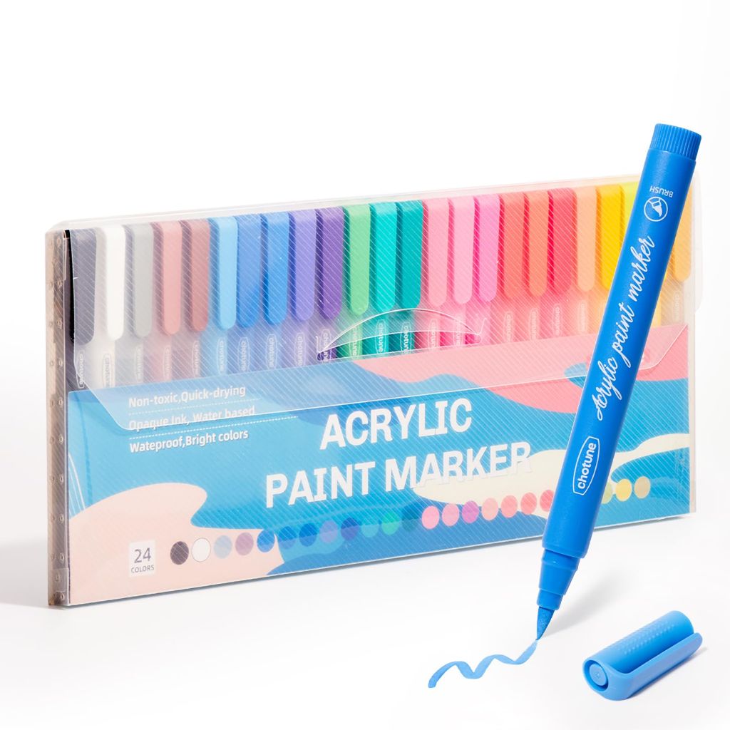 Hopesky 24 Colors Acrylic Paint Markers Set