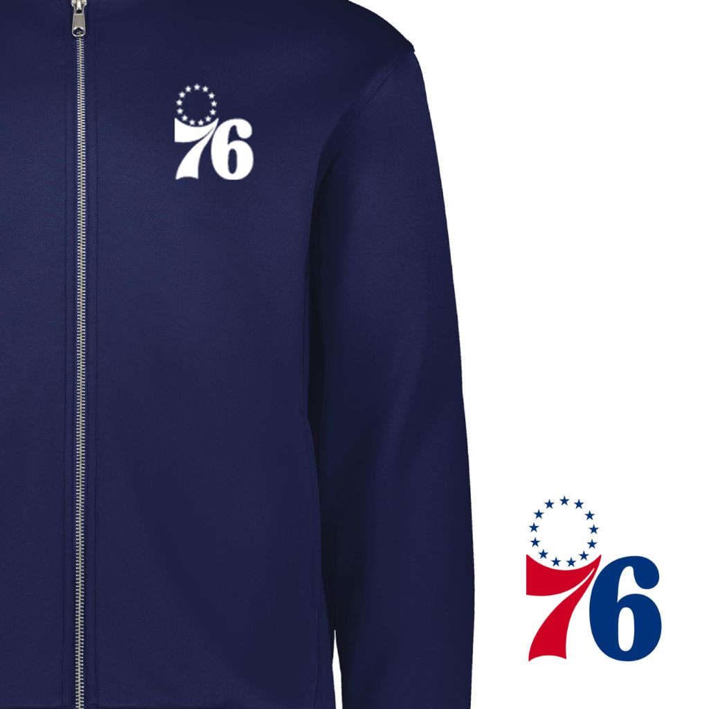 Holloway NBA Philadelphia 76ers Full Zip Jacket, Medium