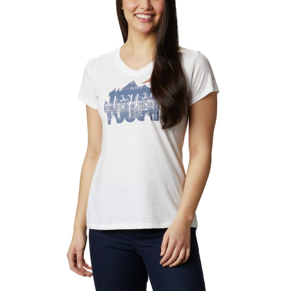 SZ 3X, Columbia Women's Plus Size Solar Shield Graphic Tee, White/Think Outside