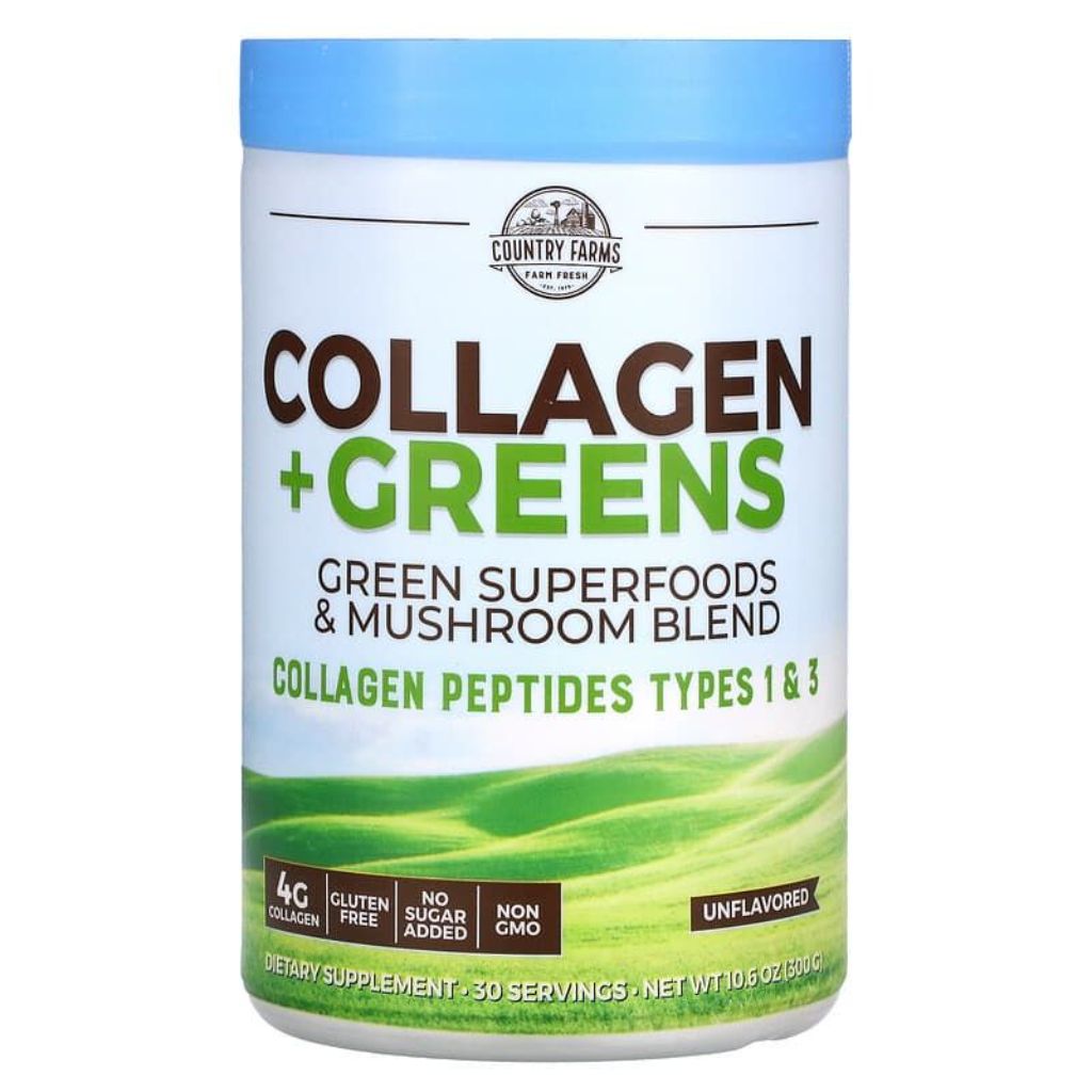 Country Farms Collagen + Greens Collagen Drink Mix - Unflavored, 10.6 oz.