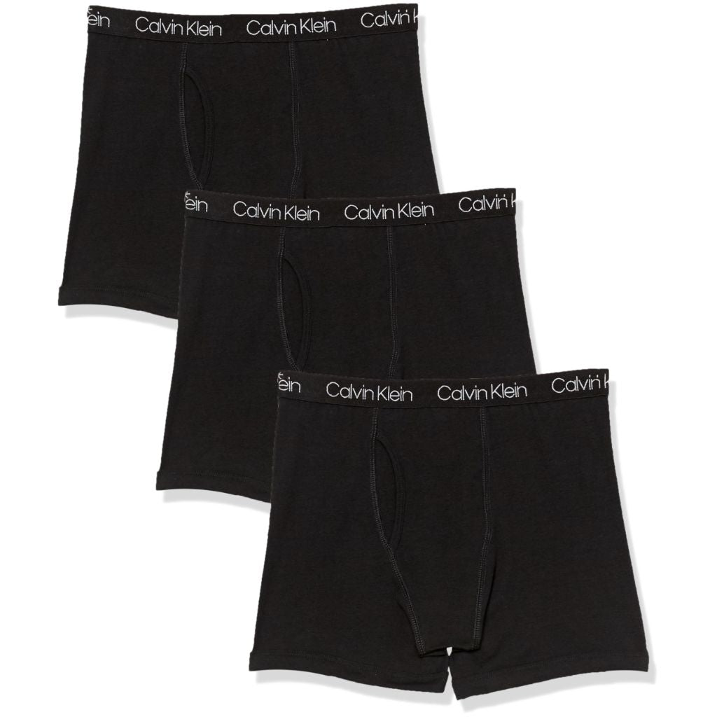 SZ XL, Calvin Klein Kids Boys' Modern Cotton Boxer Brief Underwear 3-Pack | Black