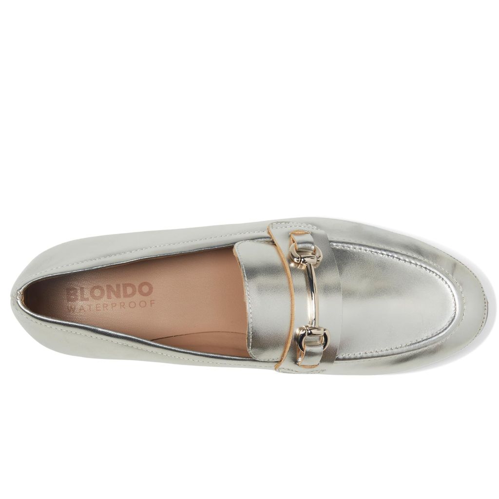 Blondo Benita Waterproof Loafer, Platinum Metallic, 8.5 M
