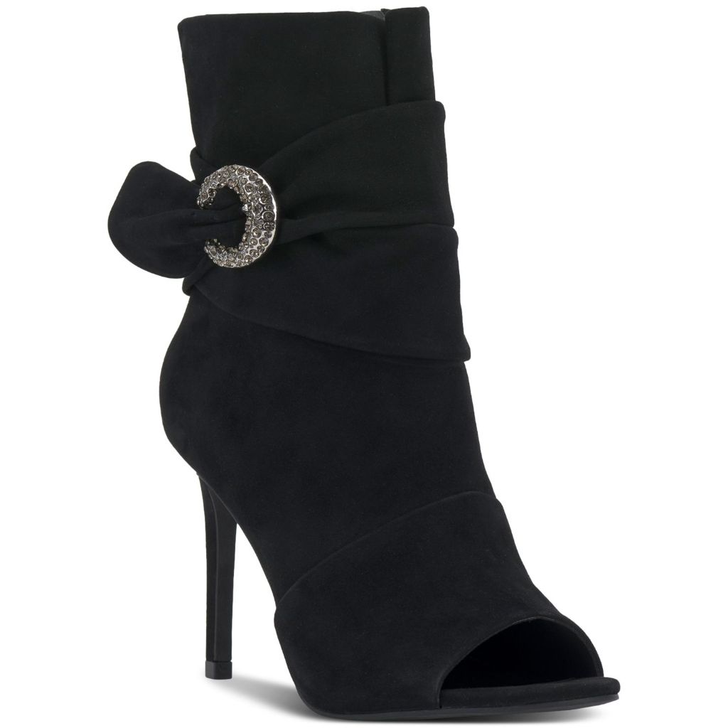 Vince Camuto Women's Antaya Suede Heeled Booties - Black, Size 6.5
