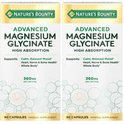 Nature’s Bounty Advanced Magnesium Glycinate 360mg High Absorption - 90 Capsules (2 Pack)