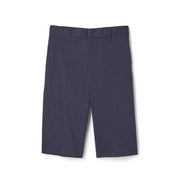 French Toast boys Flat Front Stretch Twill Shorts with Adjustable Waist in Standard and Extended Kids Sizes Navy, 12 Husky