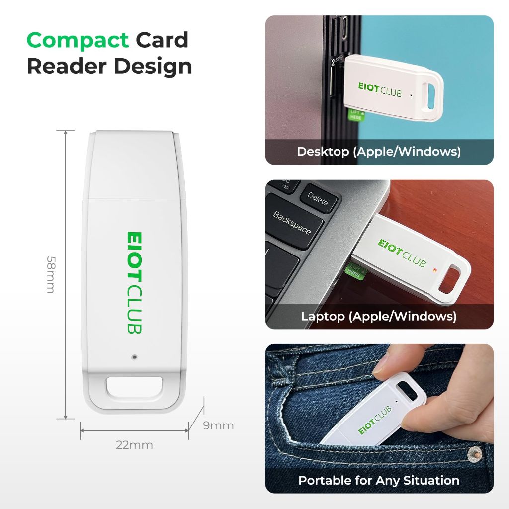 EIOTCLUB eSIM Card Adapter for Unlocked iPhone/Router