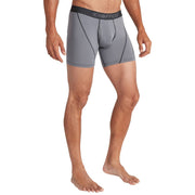 ExOfficio Men's Give-N-Go 2.0 Sport Mesh 6'' Boxer Brief, Steel Onyx/Black, Large