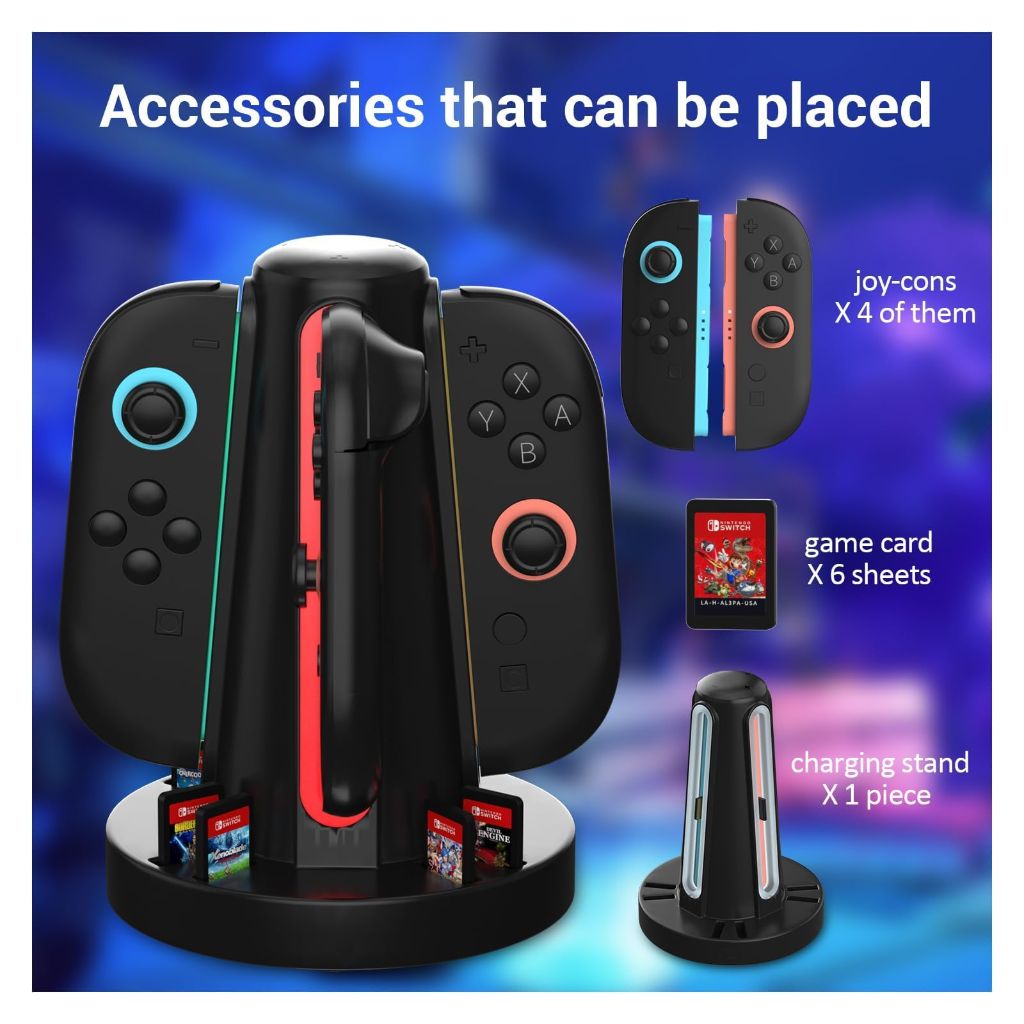 HEATFUN Charging Dock for Nintendo Switch 2 Joy-Con 2, 4-Port