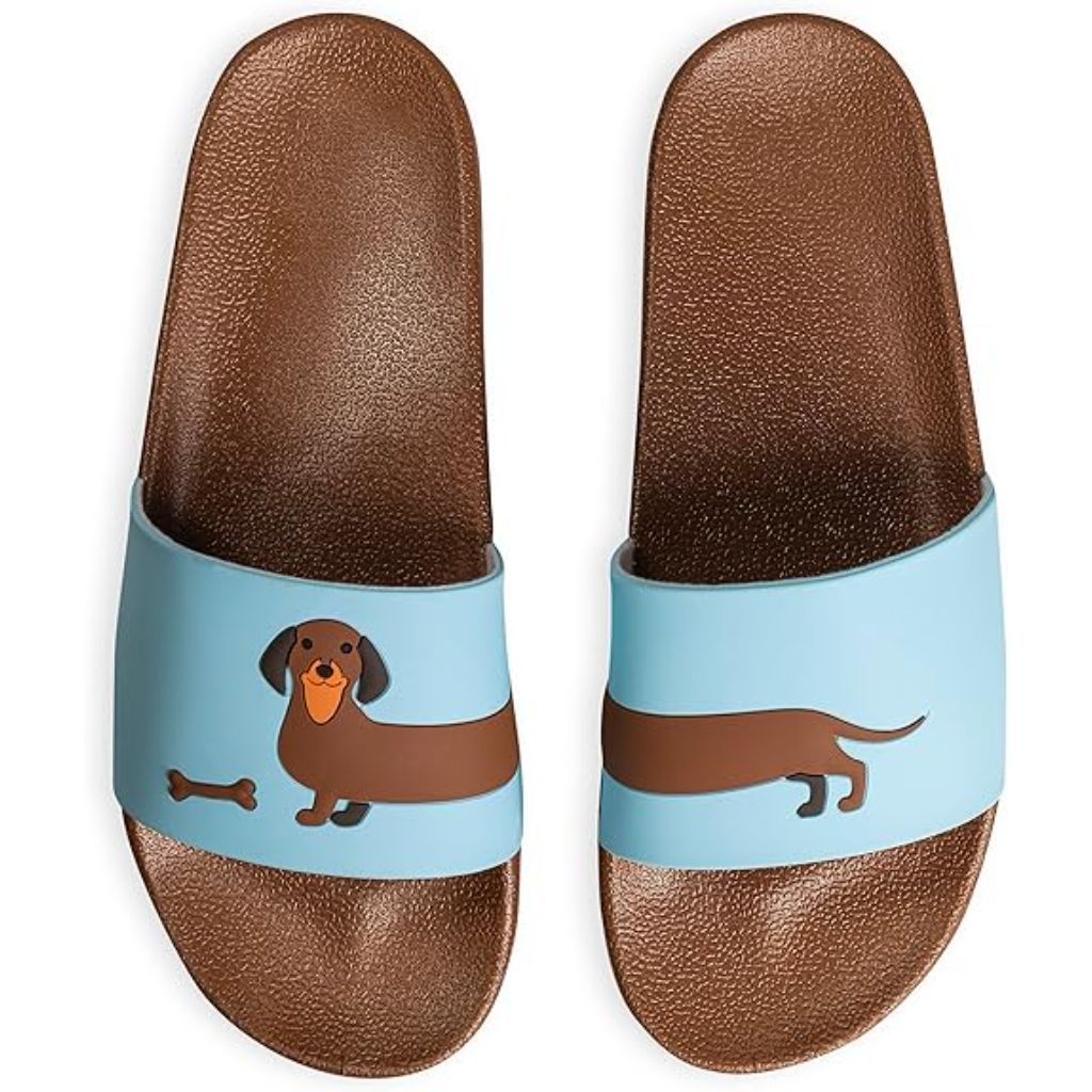 Dedoles Non-Slip Slide Sandals - Long Dachshund, Men's 9.5 / Women's 13