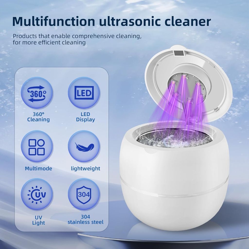 Wireless Ultrasonic Retainer Cleaner Machine 48kHz 210ML Ultrasonic Cleaner