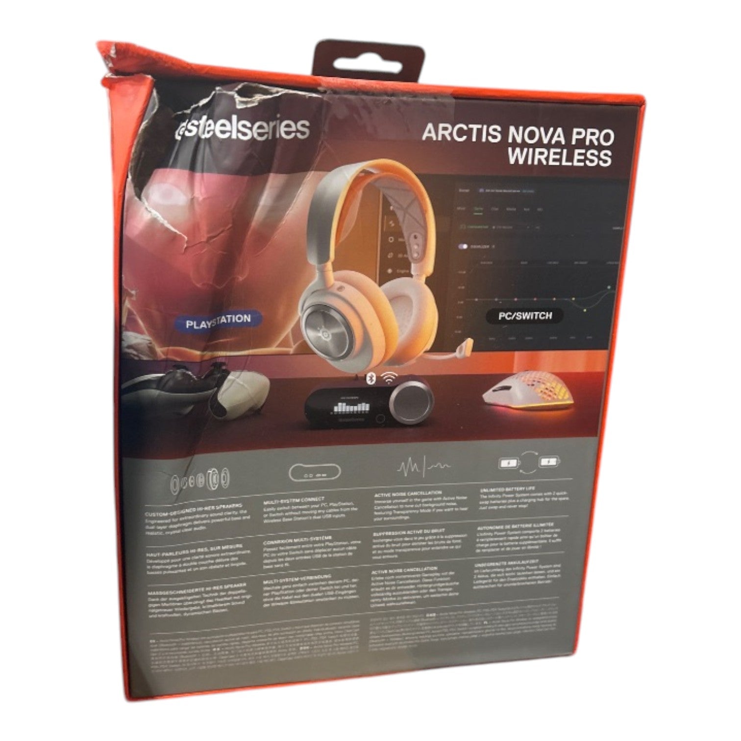 SteelSeries Arctis Nova Pro Wireless Noise Cancellation Gaming Headset for PlayStation/PC/Switch - White *Damaged Box*