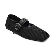 ASH Women's Bijoux Mesh Maryjane Ballet Flat - Elegant and Comfortable, Stylish Footwear for Everyday Wear, Black - 5