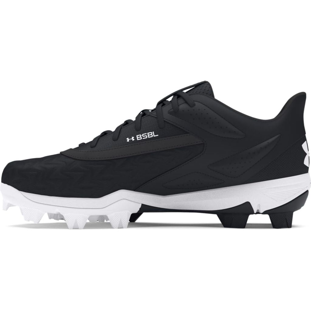 Under Armour Boys' Leadoff Low RM JR 3.0 Baseball Cleats - Black/White, Size 1.5 Big Kid