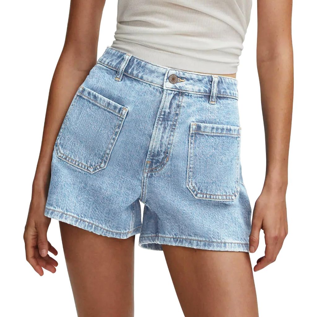 SZ L, StunShow Women's Denim Shorts High Waist