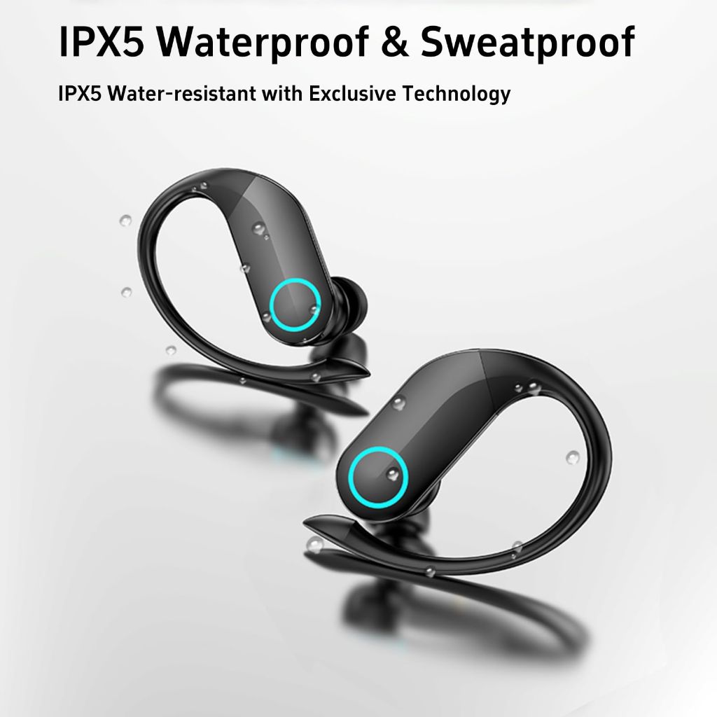 Hulaed Wireless Earbuds with Charging Case, Bluetooth 5.3 Headphones Digital Display - Black