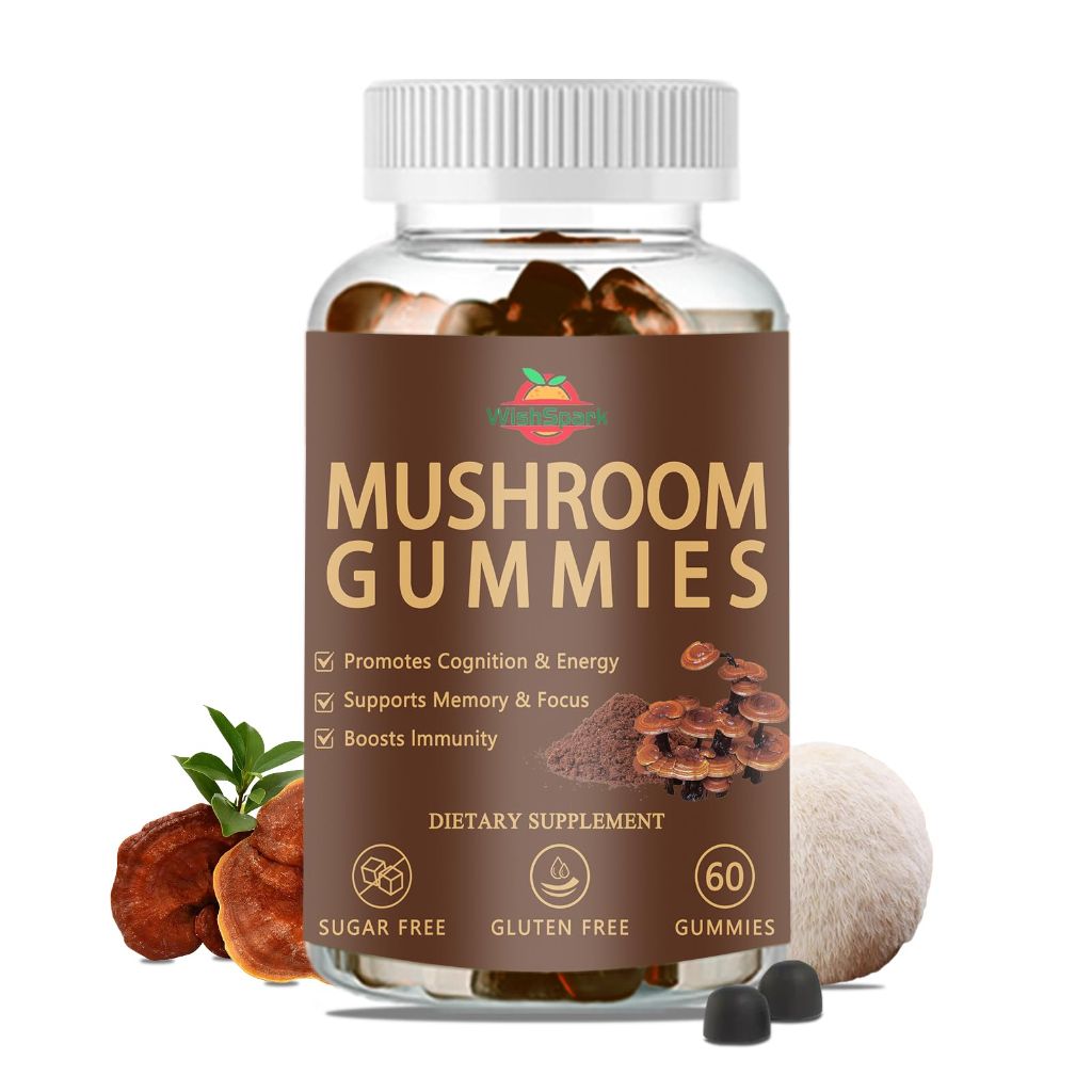 WISHSPARK Mushroom Complex Gummies, 60 gummies