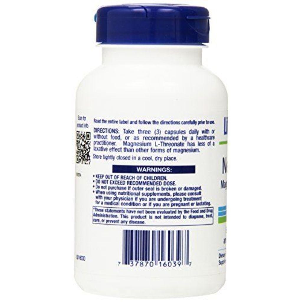 MP56117 Neuro Magnesium L Threonate 120 Veggie Caps 2000 Mg, Gluten Free, Non-GMO