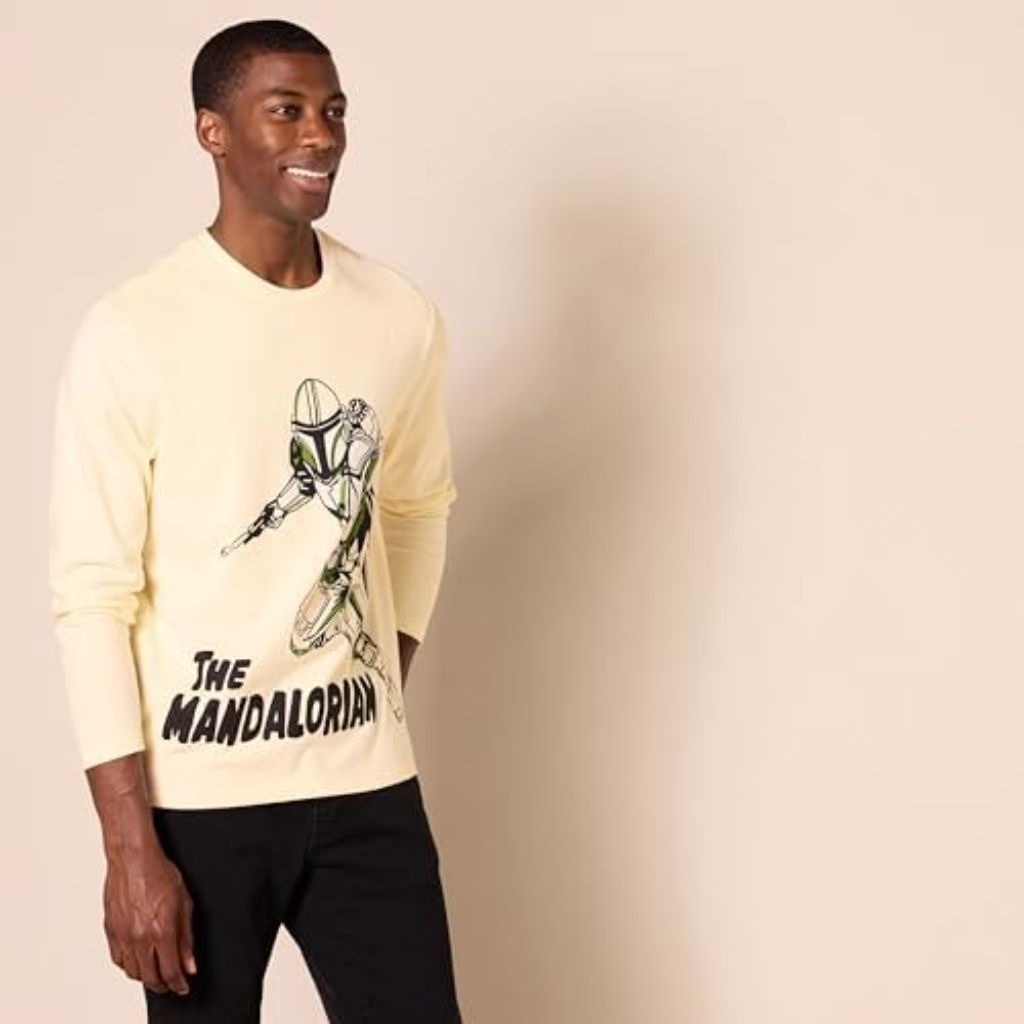 Amazon Essentials Disney | Marvel | Star Wars Men's Long-Sleeve T-Shirts, Pack of 2 Size-L