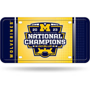 Michigan 2024 CFP National Champions Metal Auto Tag - Michigan Wolverines
