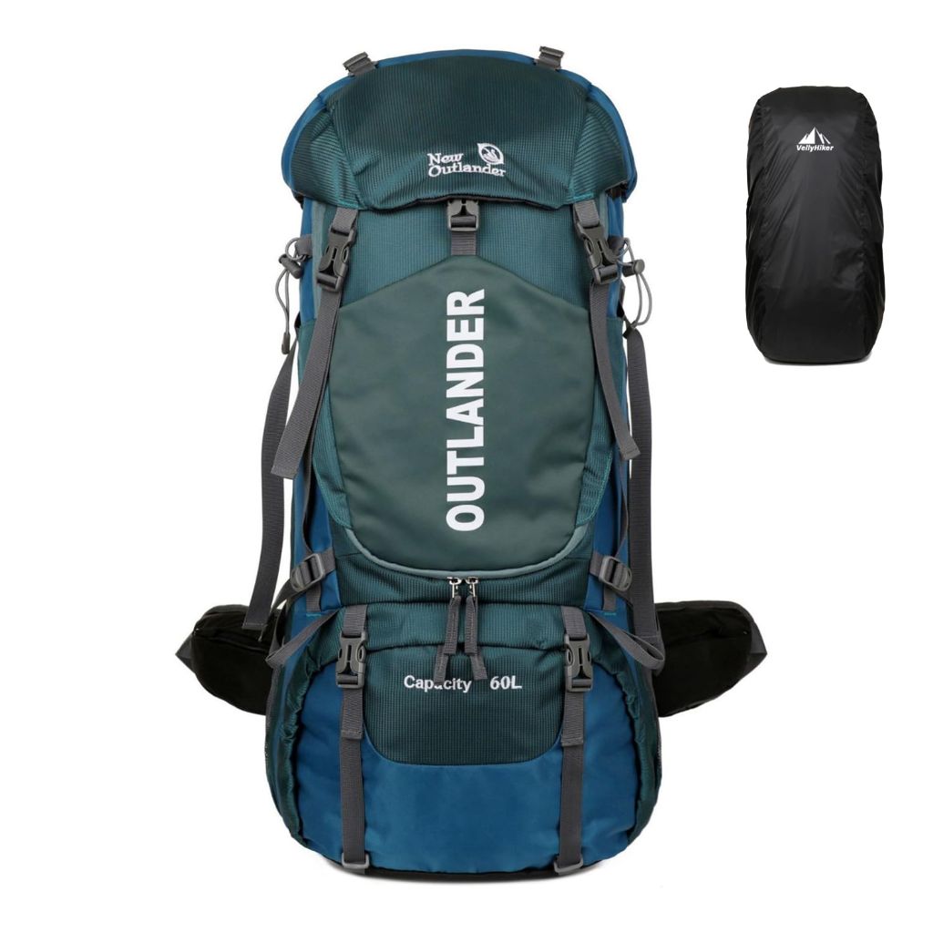 VelleyHiker 60L Hiking Camping Backpack with Rain Cover, Waterproof, Large Capacity