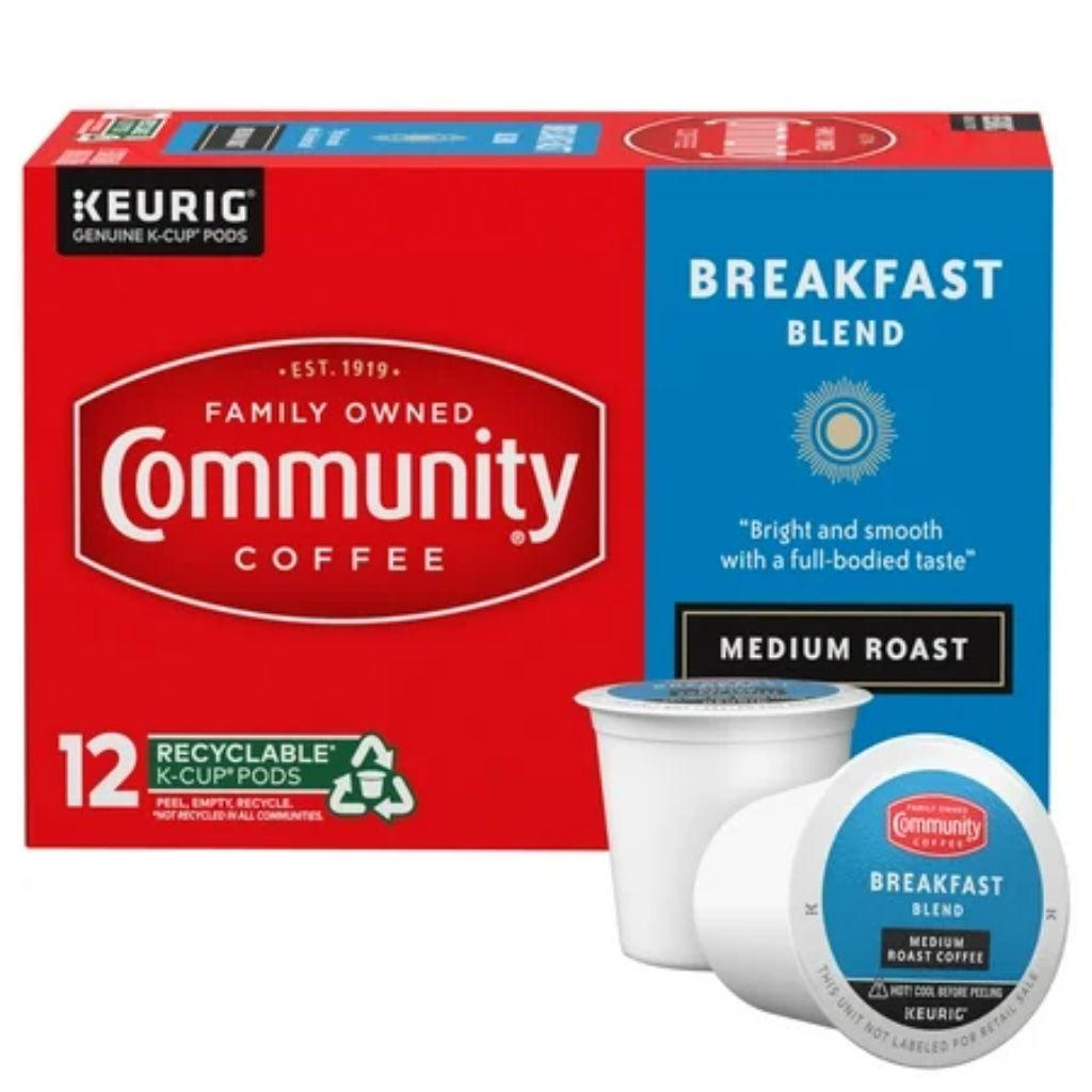 Community Coffee Breakfast Blend Medium Roast Keurig K-Cup Coffee Pods, 12ct