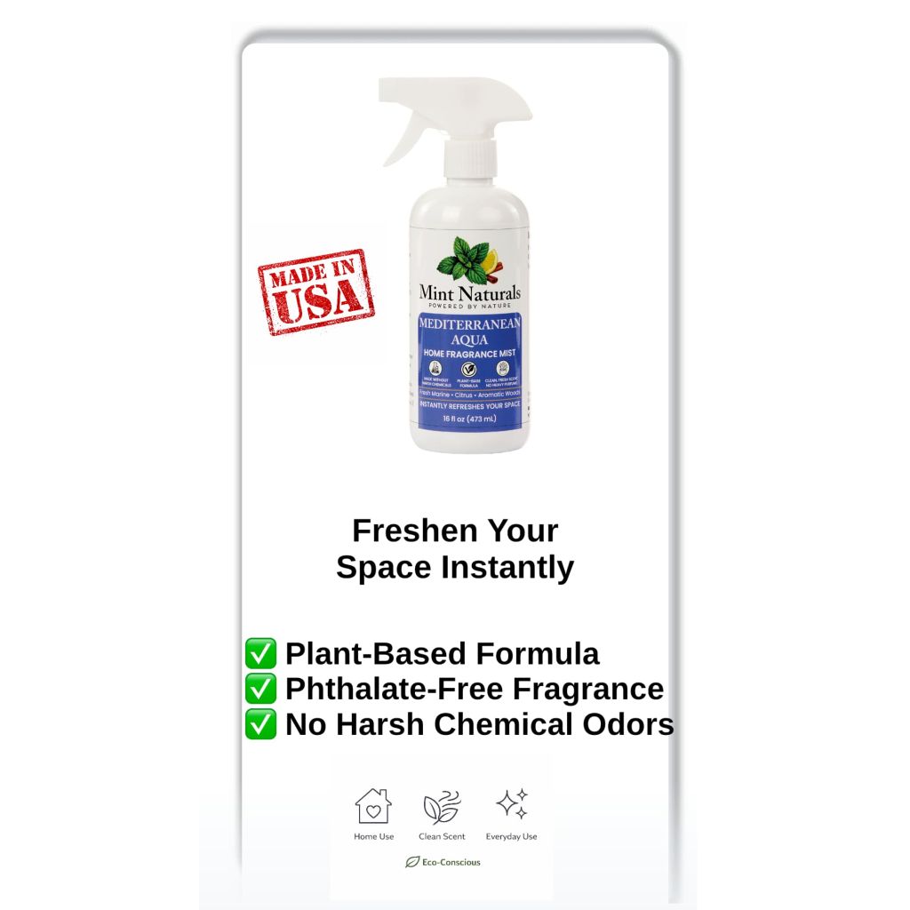 Natural Mediterranean Aqua Room Spray & Odor Eliminator – Fresh Marine Citrus 16 oz