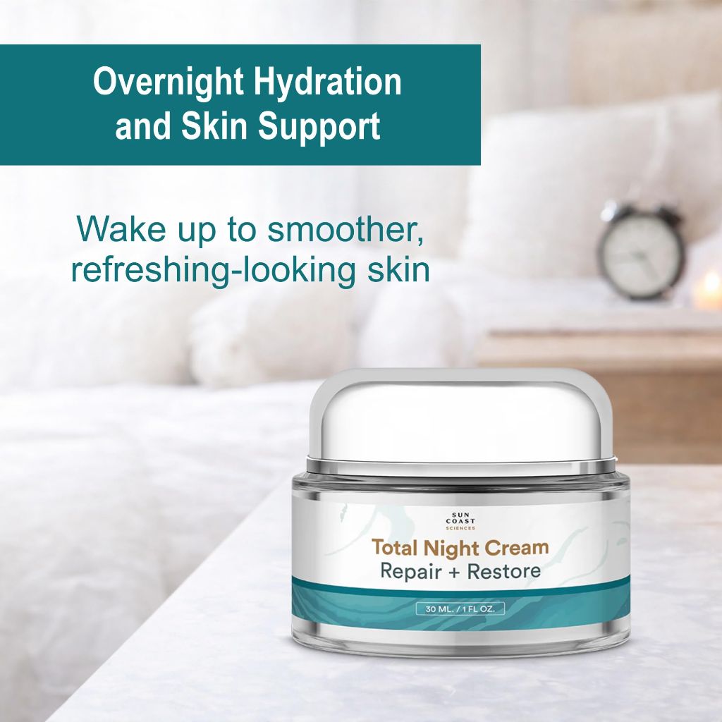 SUN COAST SCIENCES - Total Night Cream, Night Face Cream for All Skin Types - 1 fl oz