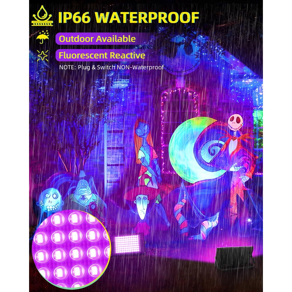 2 Pack 100W LED Black Light