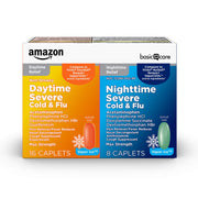 Amazon Basic Care Vapor Ice Daytime and Nighttime Severe Cold and Flu, 24 Count