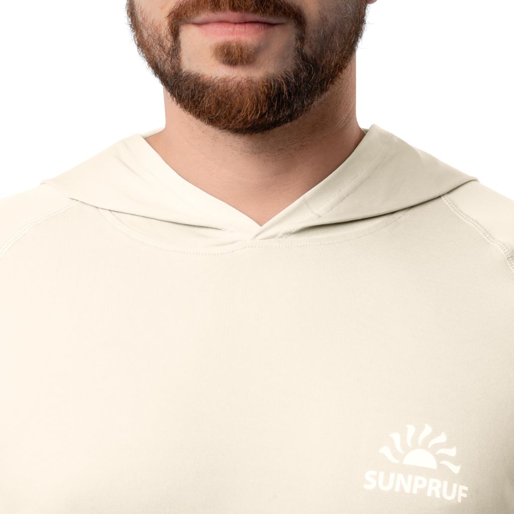 ColdPruf Men's Sunpruf Long Sleeve Performance Sun Protection UPF 30 Hooded Shirt, Sand Dune, LG