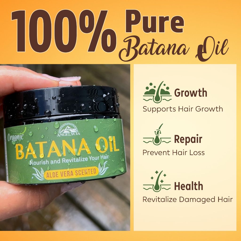 Angelycia Organic Batana Oil, Hair Growth & Scalp Stimulator Aloe Vera Scent (16, Ounces)
