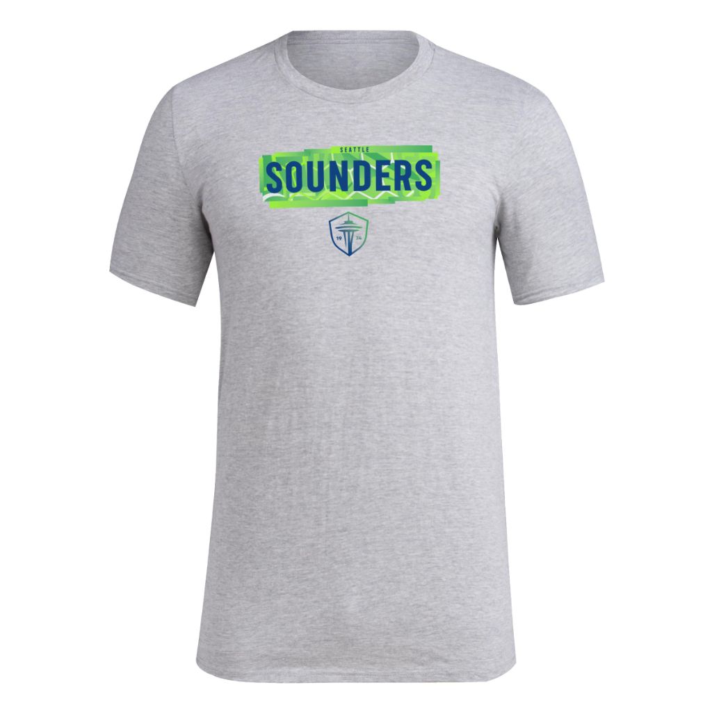 SZ XL, Adidas Men's Seattle Sounders MLS Short Sleeve T-Shirt, Grey Seattle Sounders