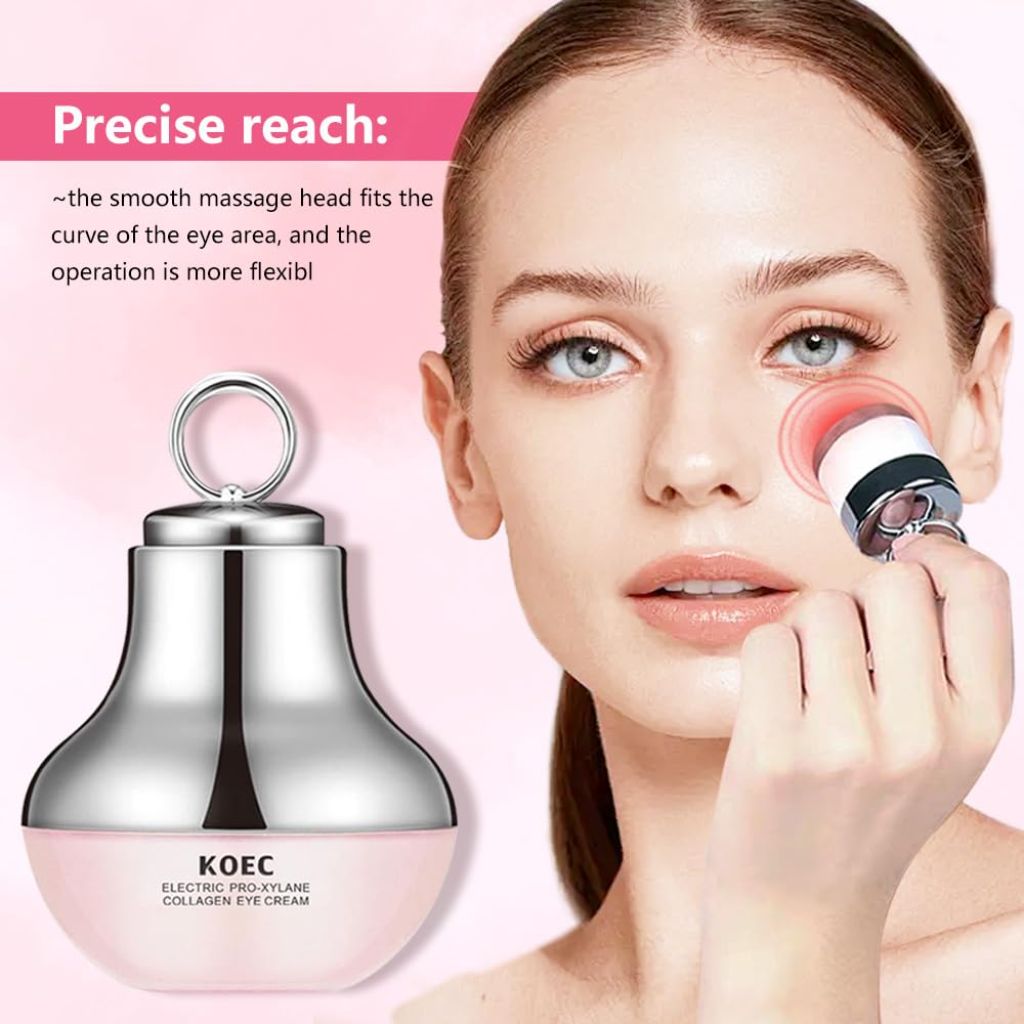 KOEC Electric Pro-Xylane Collagen Eye Cream for Dark Circles and Puffiness Firming Eye Cream with Electric Massage