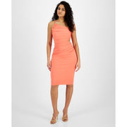 Guess Women's Leanne One-Shoulder Ruched Cutout Dress - Punch Rose Size 6