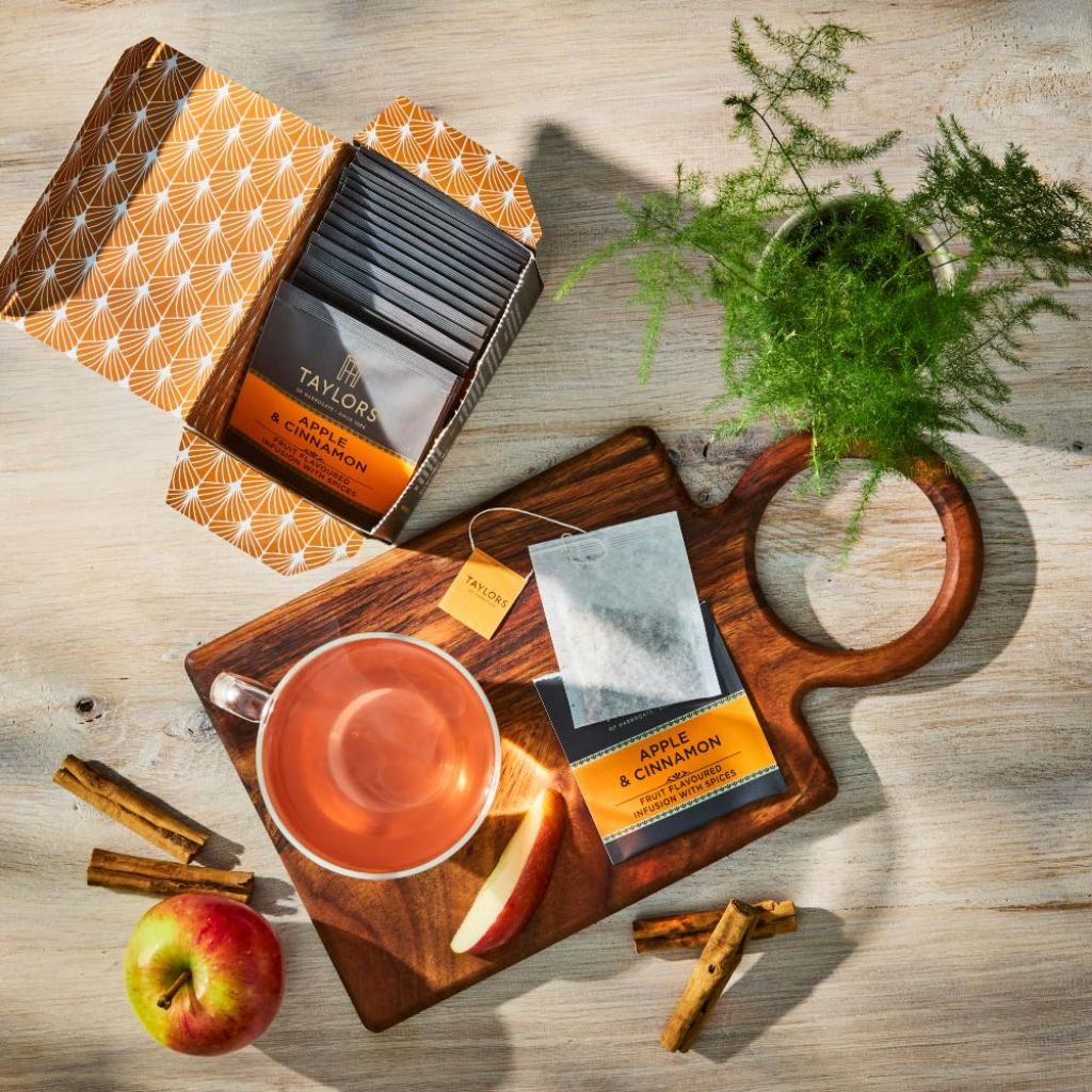 Taylors of Harrogate Apple & Cinnamon, Herbal Tea  Teabags, 20 Count (Pack of 6) 120 Teabags Total