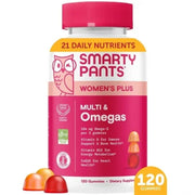 SmartyPant's Women's Plus Multi & Omega-3 Gummies - Strawberry, Orange, & Lemon, 120ct