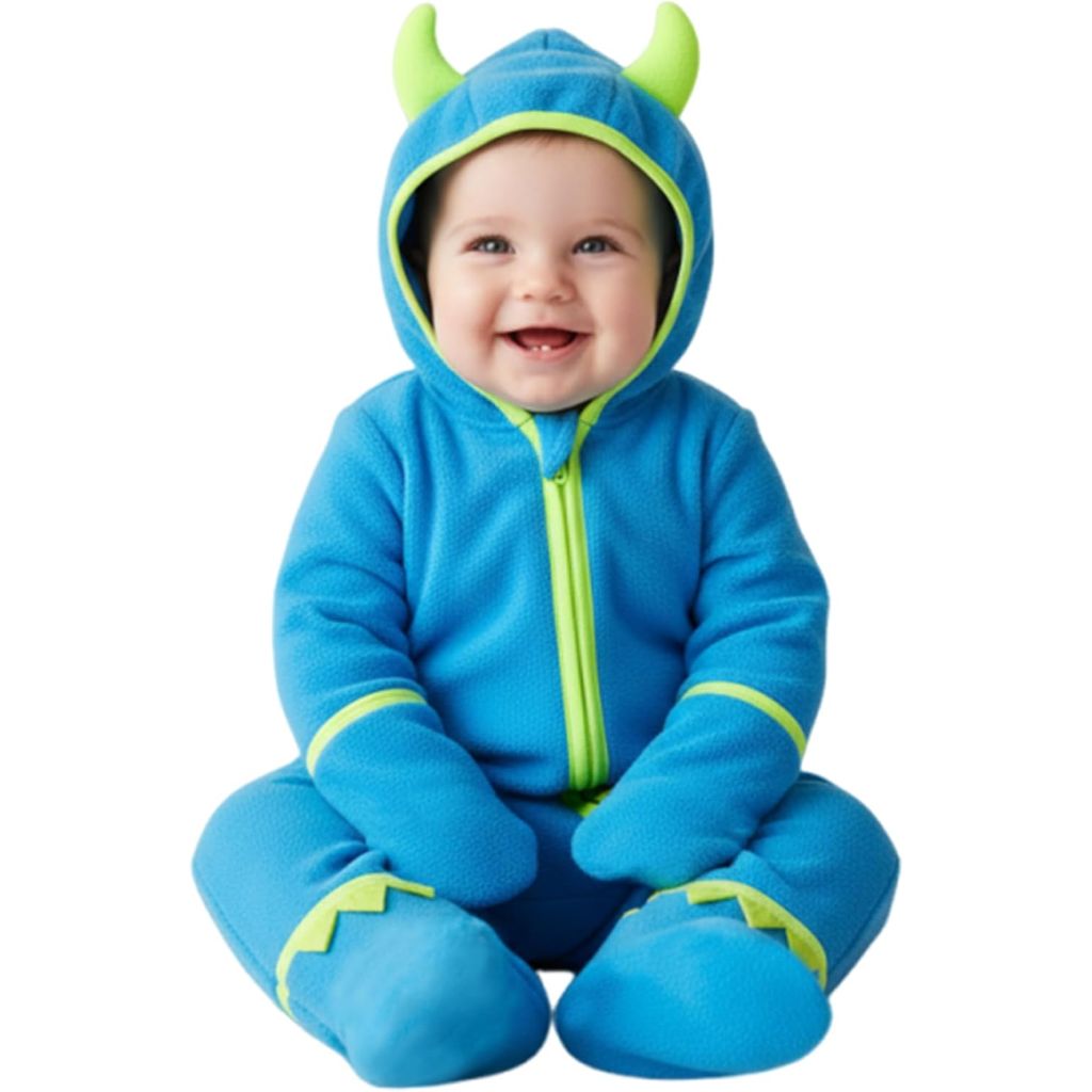 PATPAT Fleece Hooded Footed Clothes, Soft Warm Footie Covers, Car Seat Friendly, Easy Zip,Cute Romper Newborn Infant Jumpsuit