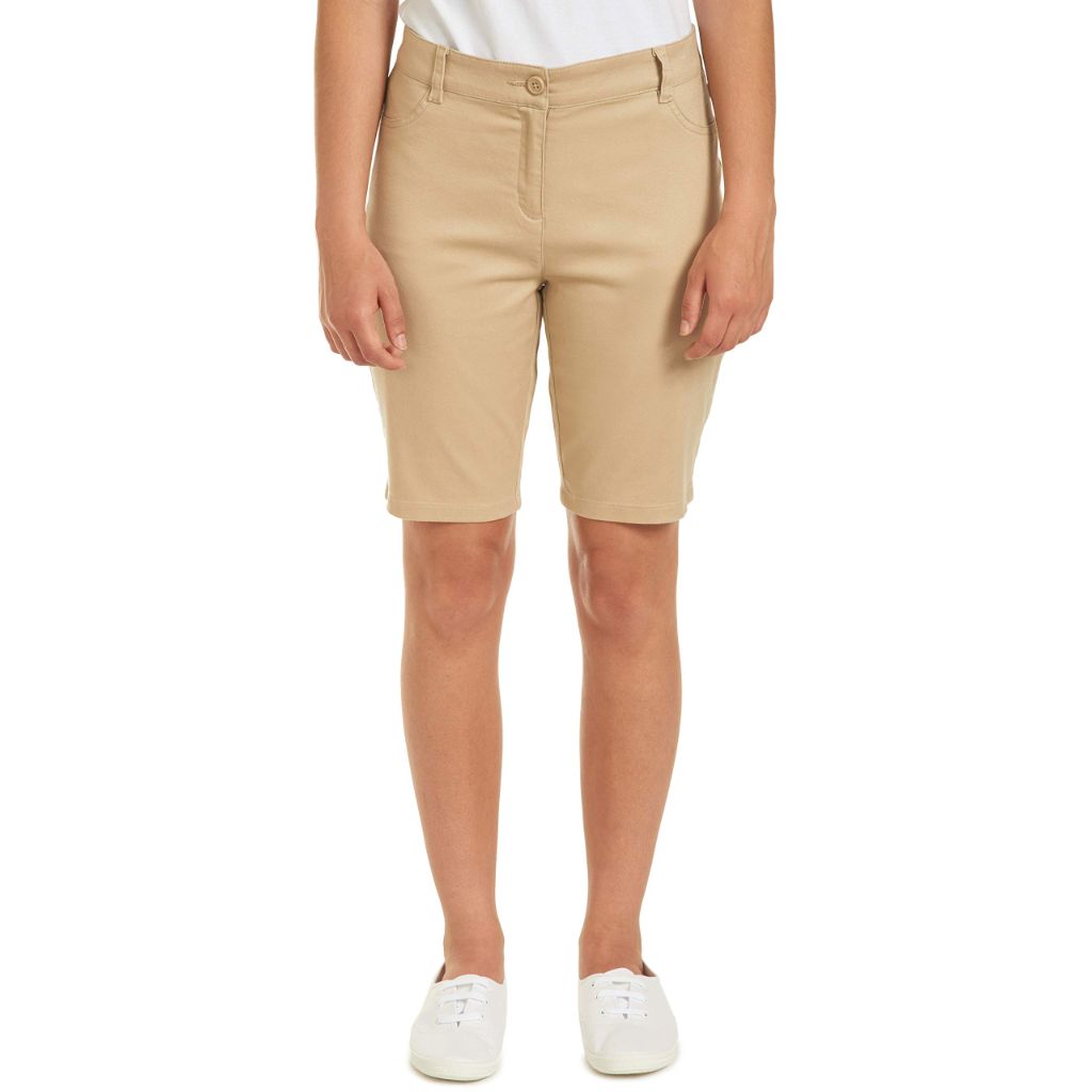 SZ 1, Nautica Junior's Uniform Stretch Bermuda Short, Khaki