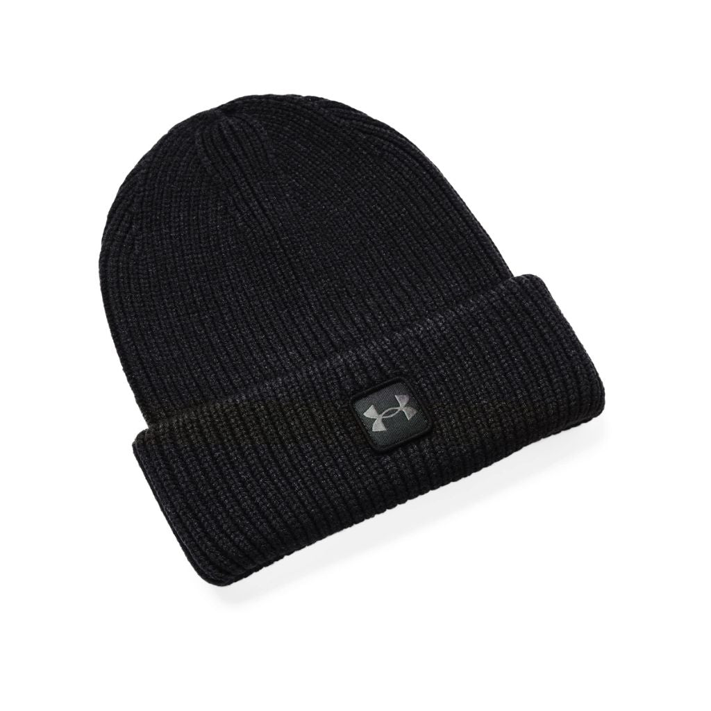 Under Armour Men's Halftime Ribbed Beanie, Black/Jet Gray, One Size Fits All
