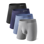 DAVID ARCHY Mens Underwear Silky Soft  Pack of 4 (L, Black/Navy Blue/Gray Blue/Gray)