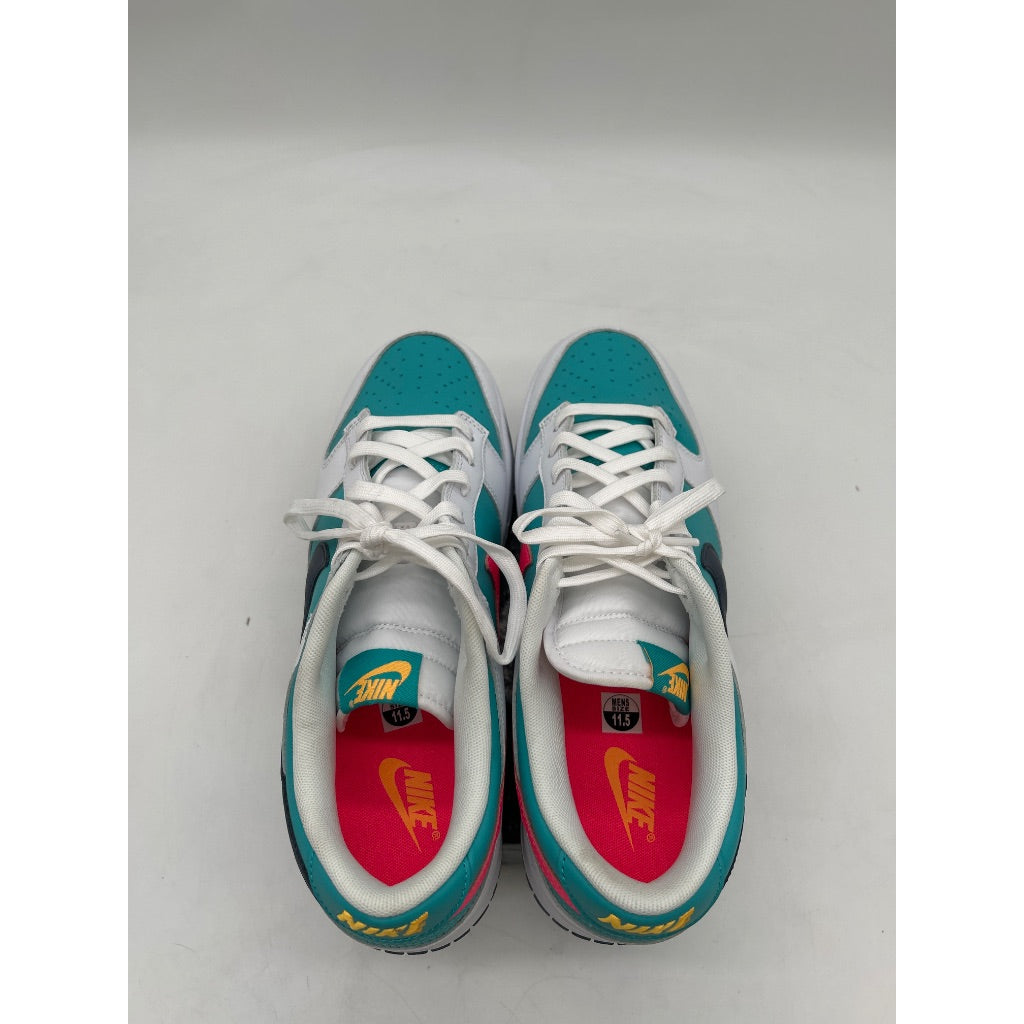 Nike Men's Dunk Low Retro Sneakers, Dusty Cactus/Thunder Blue-White, Size 11.5