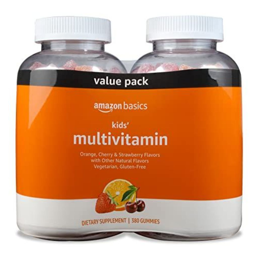 Amazon Basics Kids' Multivitamin Gummies, Cherry, Strawberry & Orange - 380ct (2 Packs of 190)