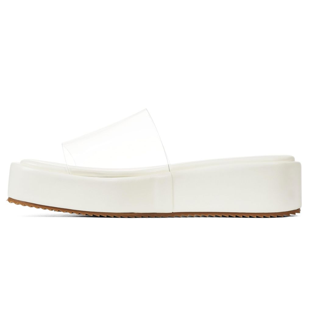 Platform Sandals for Women, White - Size 9