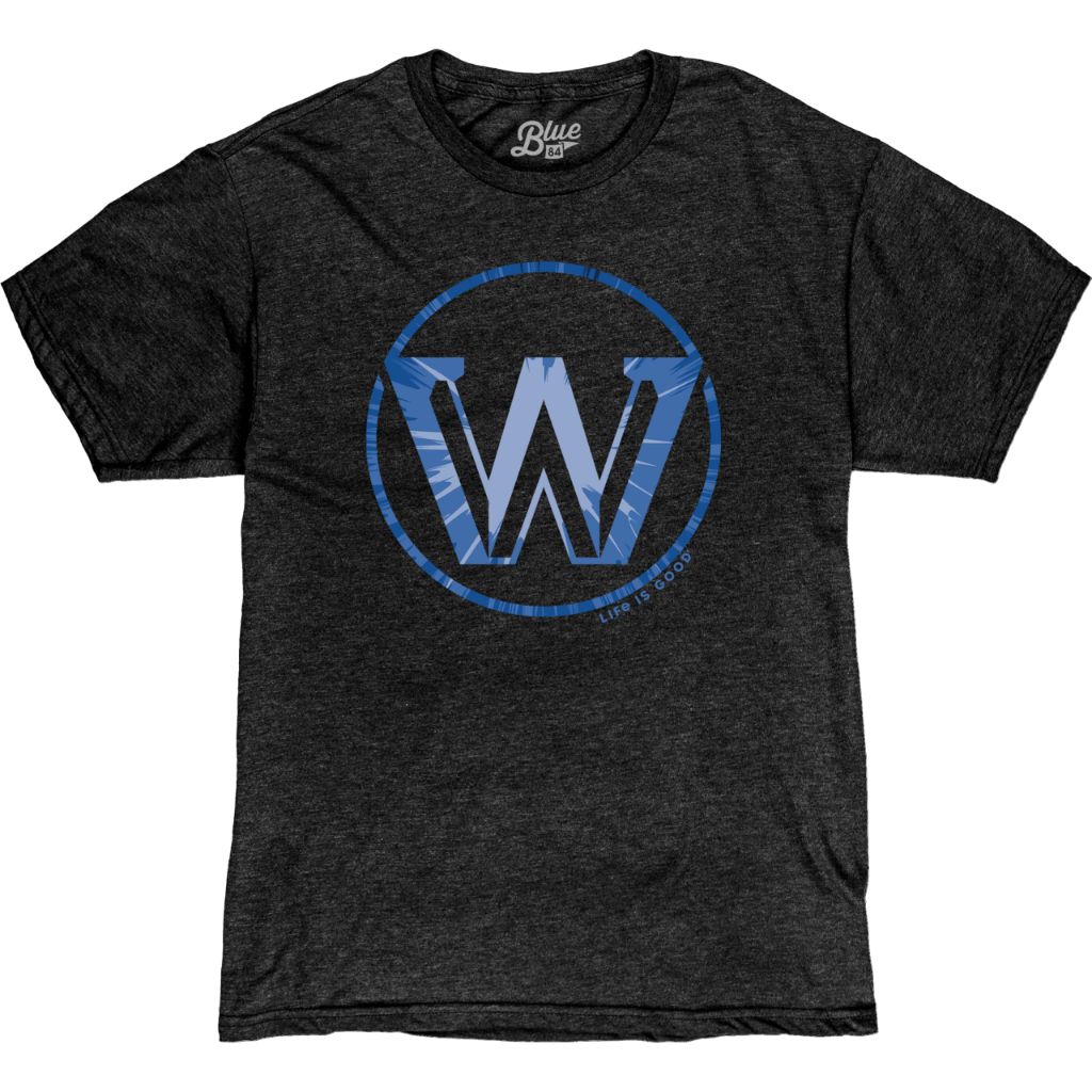 Golden State Warriors NBA Officially Licensed Life is Good T-Shirt Circle Heather Black, Large