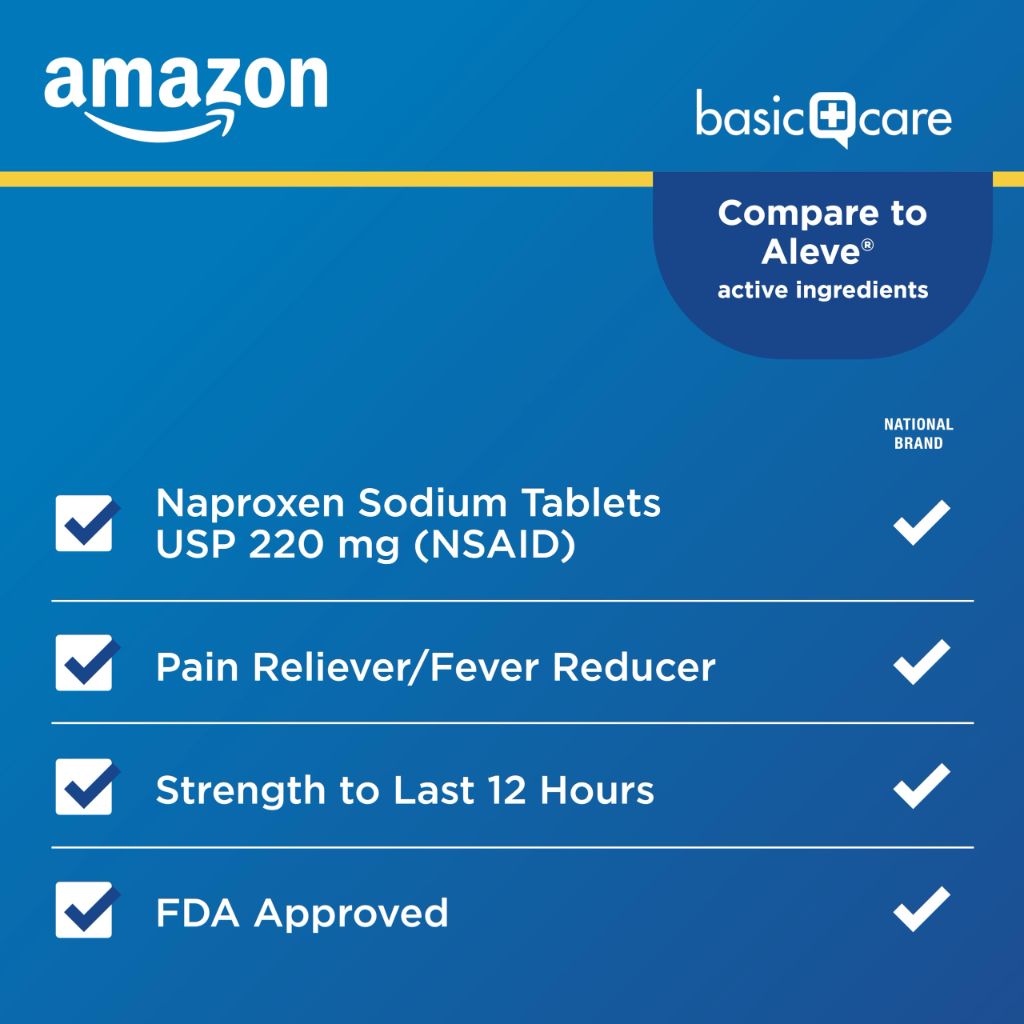 Amazon Basic Care Naproxen Sodium Tablets 220 mg - 200ct