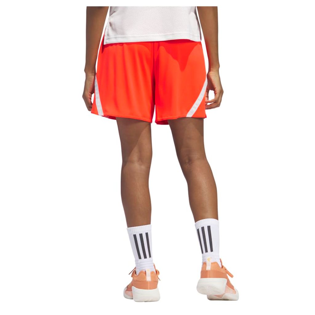 Adidas Women's Select Basketball Shorts, Solar Red/Cloud White, X-Small