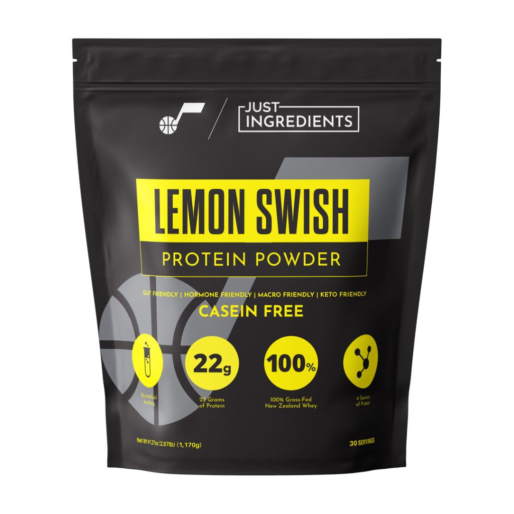 JUST INGREDIENTS Lemon Swish Protein Powder - Grass-Fed Whey, Lemon Flavor - 1.44 lb,