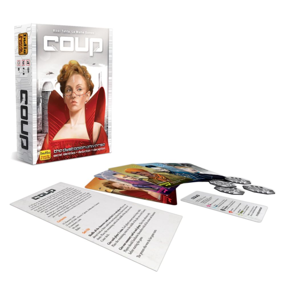 Coup Card Game by Indie Boards & Cards | Fast Bluffing and Social Deduction Strategy | Quick 15-Minute Game for 2–6 Players