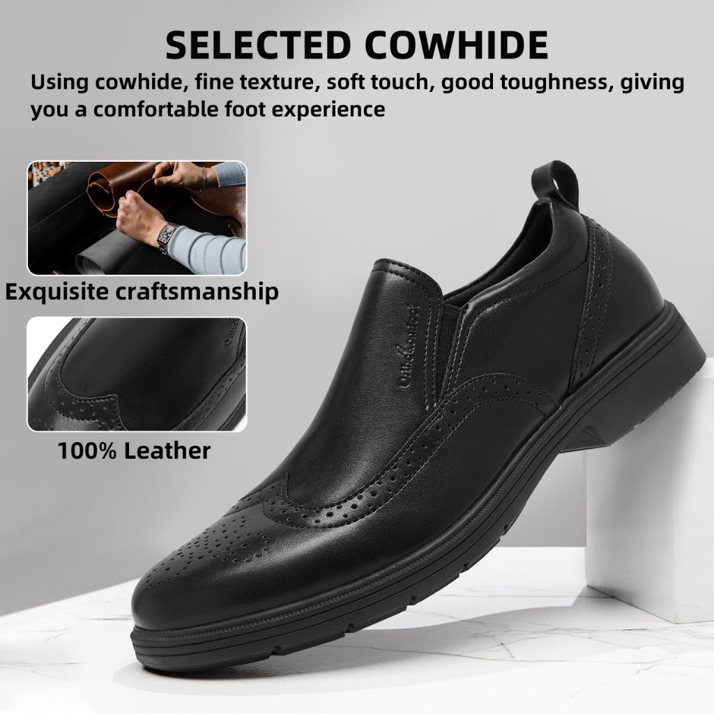 Orthopedic Business Leather Dress Shoes, Black Size 9